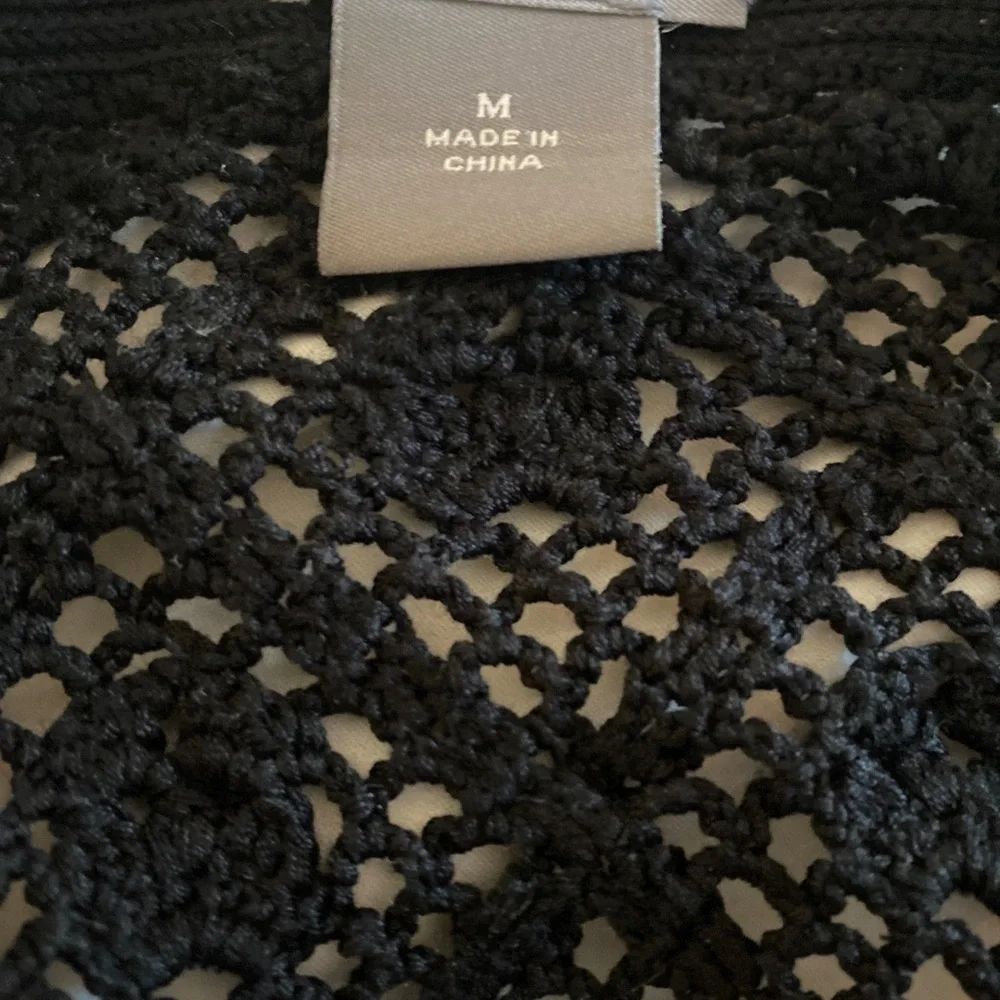 Ann Taylor Knit sleeveless Sweater - S black , cotton spandex